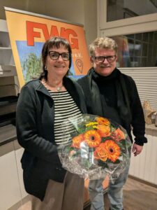 Jutta Arnold und Arne Jöchel auf der Mitgliederversammlung 2026